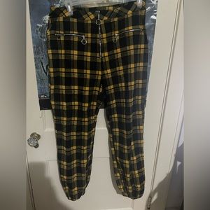 LAST CHANCE Dolls kill yellow plaid plus size pants
